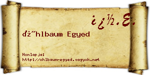 Öhlbaum Egyed névjegykártya